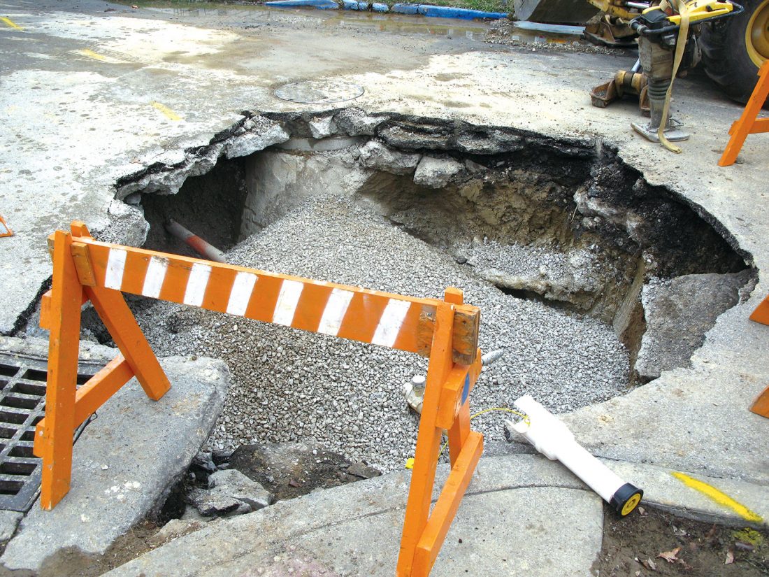 Sinkhole found beneath Race Street in Parkersburg | News, Sports, Jobs - Vimarsana News